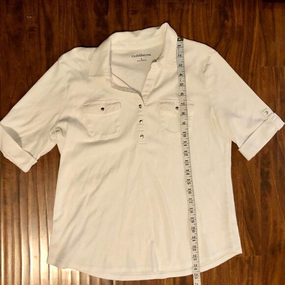Croft & Barrow, Large, White Blouse with Two Front Pockets - Picture 6 of 10